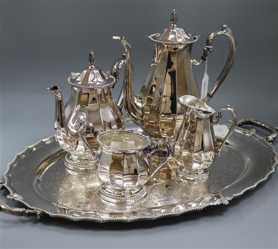 An International Silver Company sterling four-piece tea and coffee service retailed by Webster & Wilson, 68 oz.